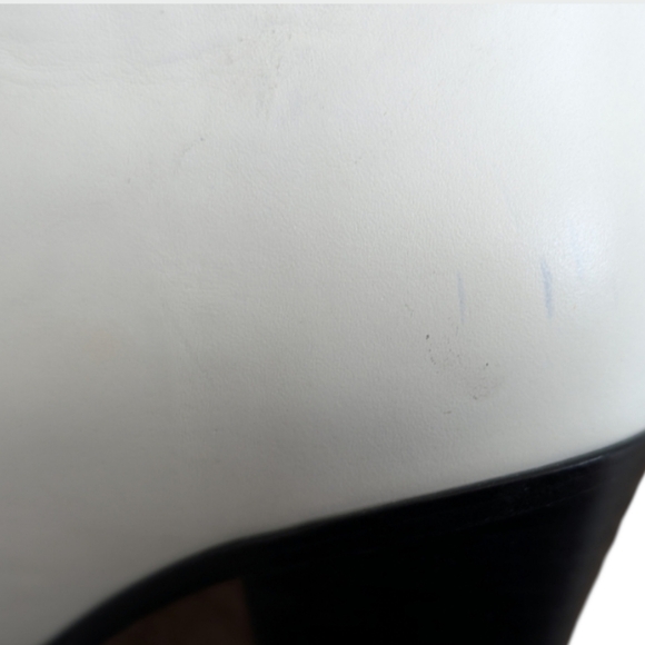 Paige White Leather Ankle Booties Size 8.5 Pointed Toe Block Heel - Picture 11 of 12